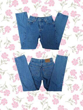 90s Style Levi's 501s Petite High Rise Straight Leg Jeans, Size US 23